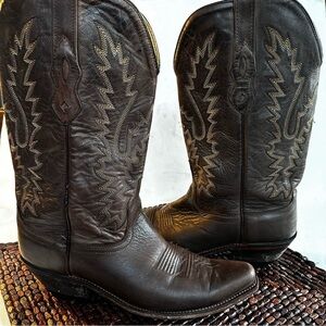 Old West Boots Sz 8 1/2 Brown LF1534 Western Boots